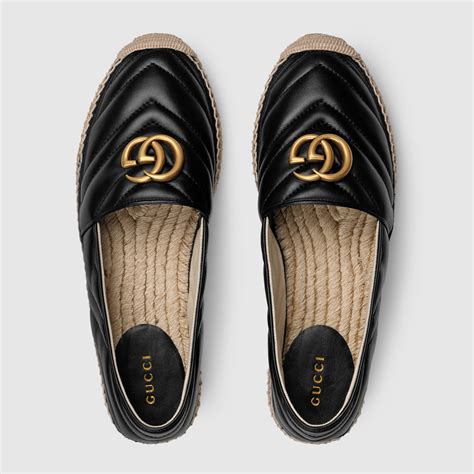 gucci leather espadrille with double g|gucci leather platform espadrille.